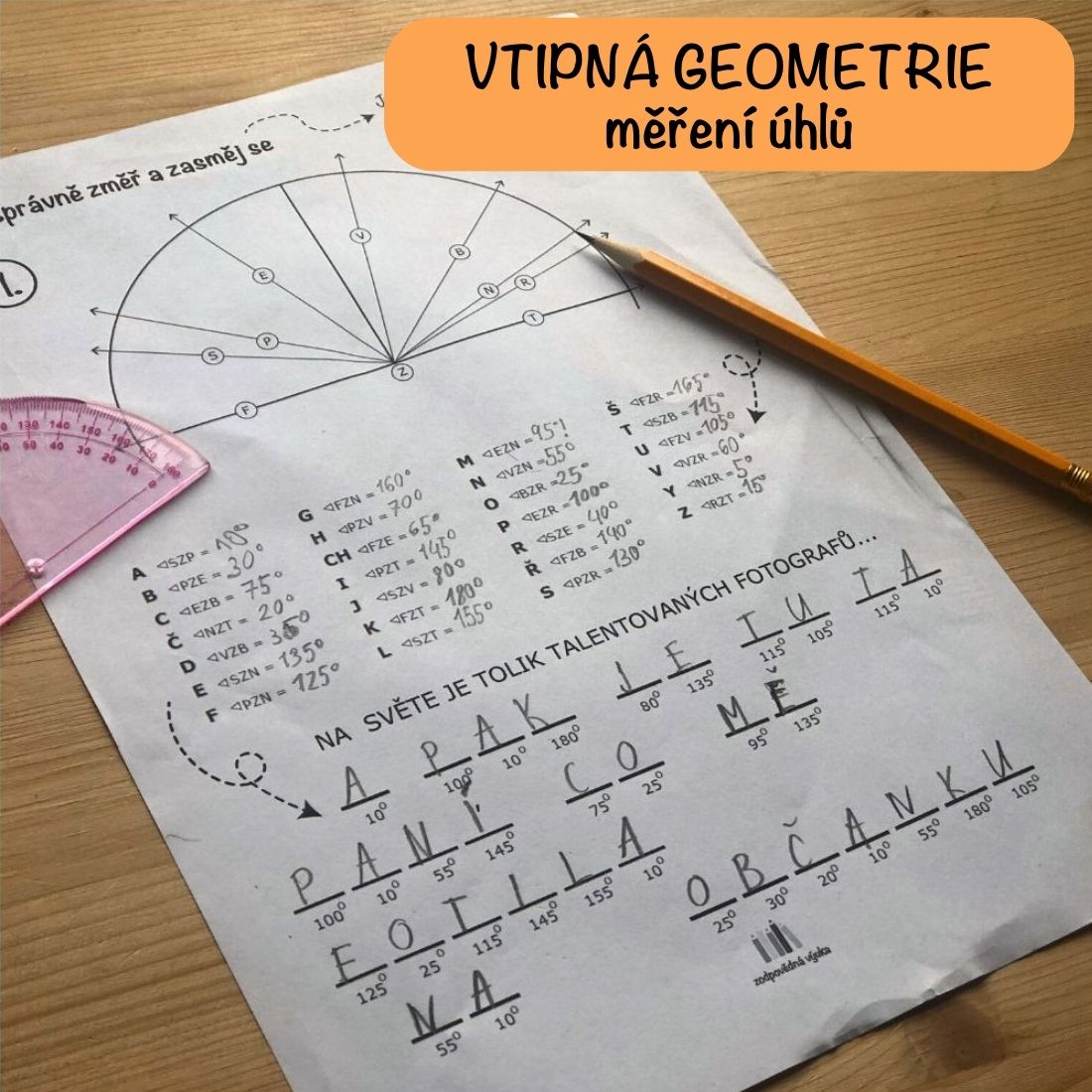 vtipná geometrie úhly